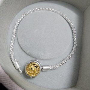 Pandora Game of Thrones House Sigil Clasp Studded Chain Bracelet 7.5 in